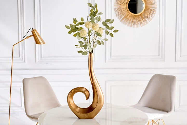 Vase moderne WAVE 47cm décoration aluminium doré poli - 41567
