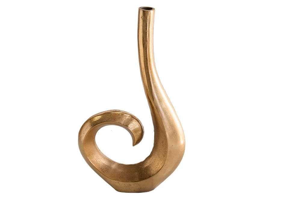 Vase moderne WAVE 47cm décoration aluminium doré poli - 41567