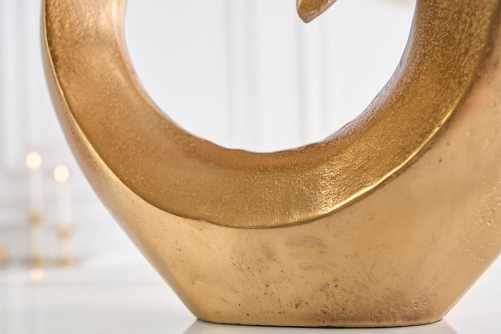 Vase moderne WAVE 47cm décoration aluminium doré poli - 41567