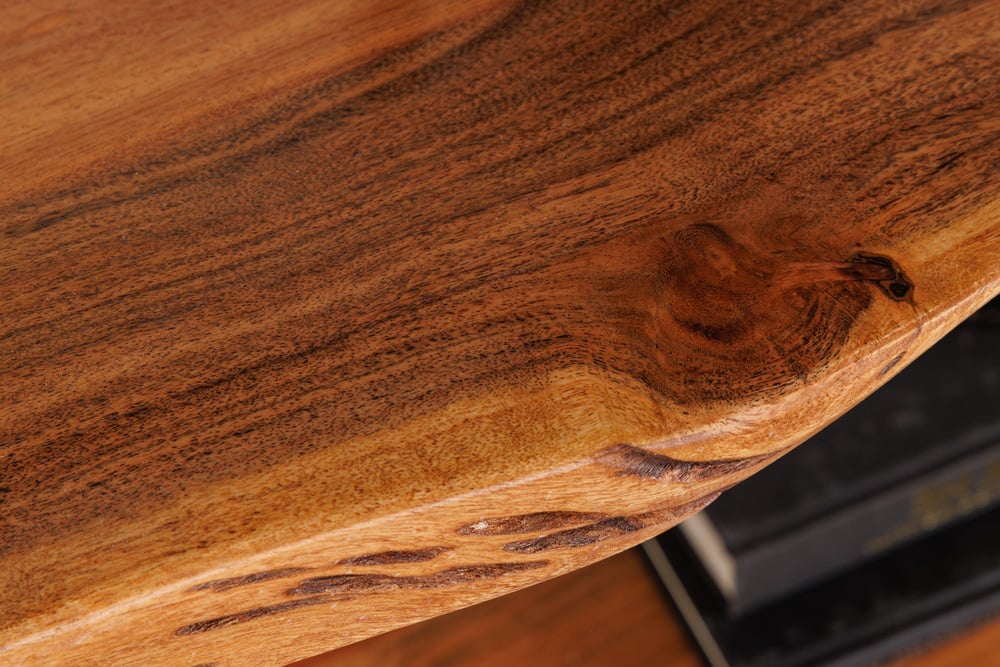 Bibliothèque massive MAMMUT 178cm acacia noir cinq étagères - 41628