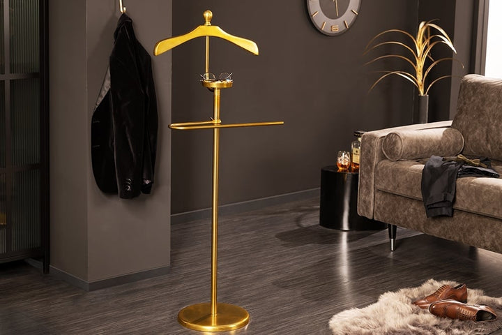 Valet de nuit élégant VALET 128 cm patère porte manteau en aluminium doré - 41689