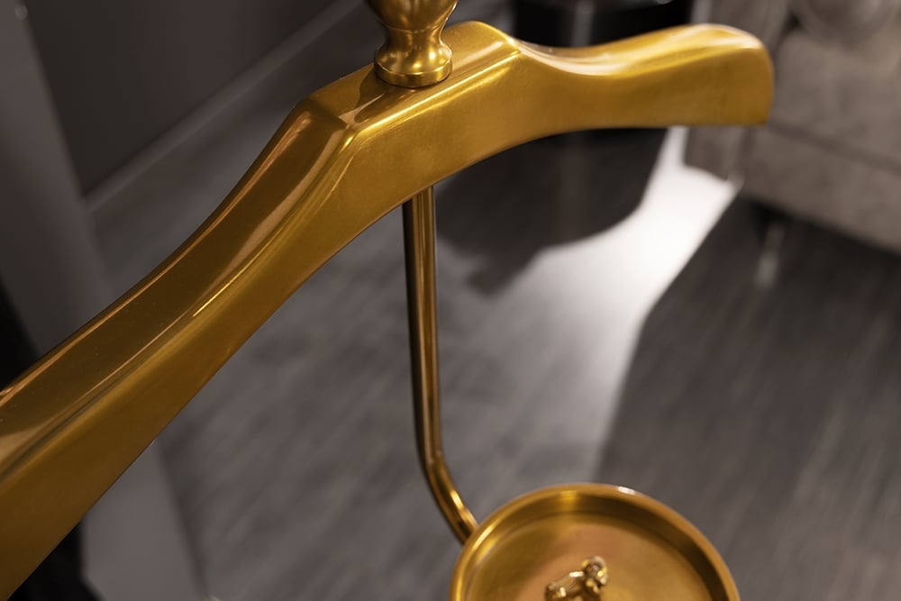 Valet de nuit élégant VALET 128 cm patère porte manteau en aluminium doré - 41689