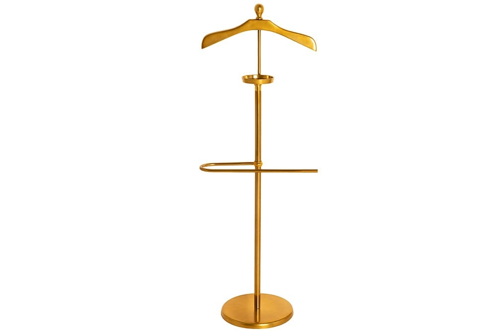 Valet de nuit élégant VALET 128 cm patère porte manteau en aluminium doré - 41689