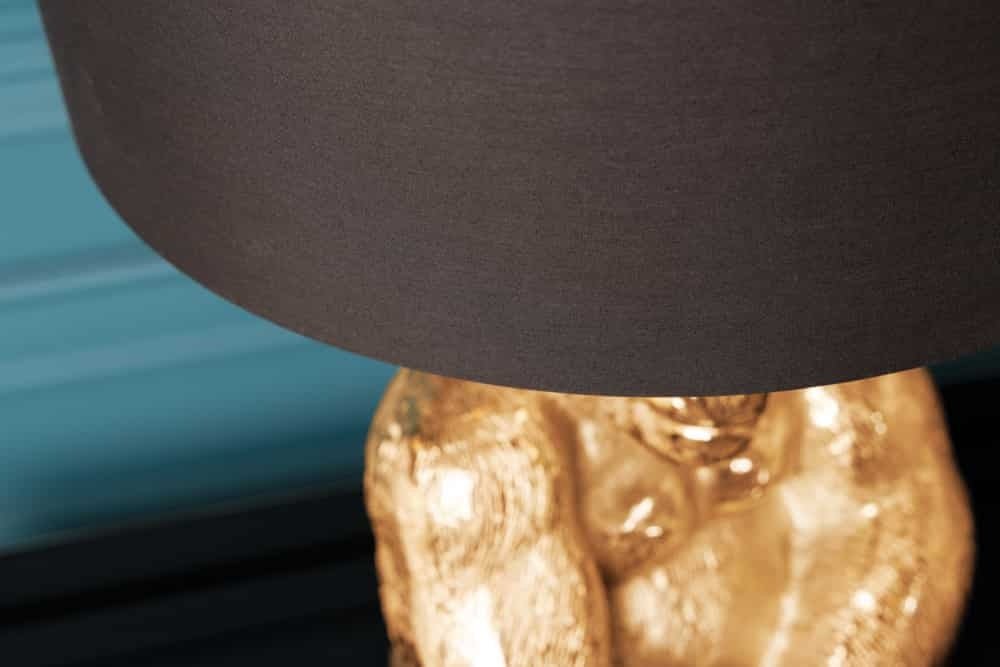 Lampe de table design KONG 60cm lampe singe en métal doré abat-jour noir - 43193