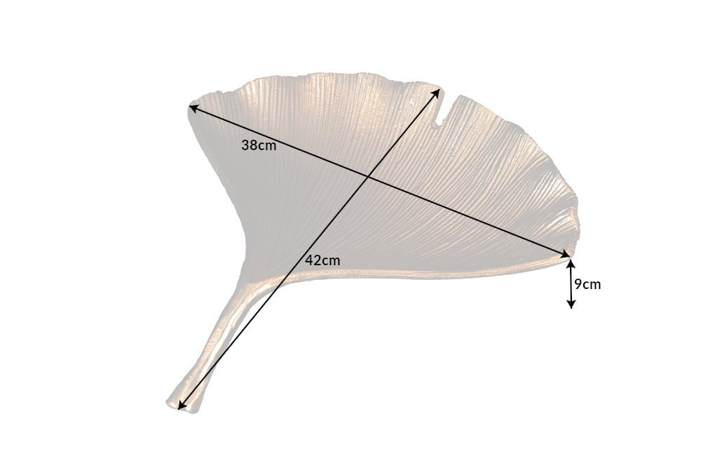 Bol décoratif GINKGO 42cm métal doré fait main - 41775
