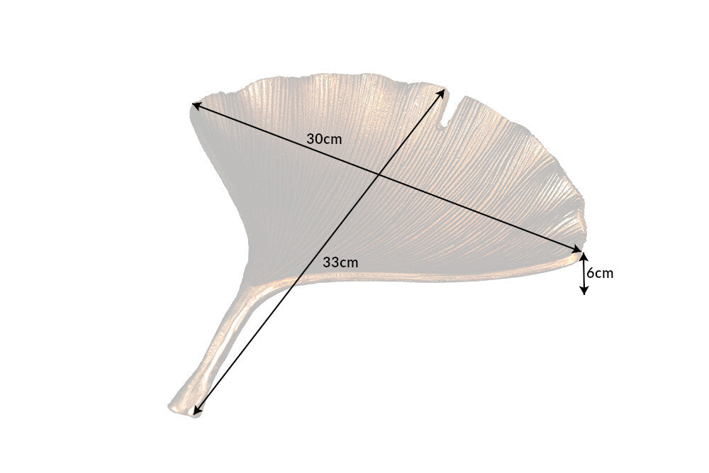 Bol décoratif GINKGO 33cm métal doré fait main - 41777
