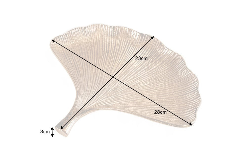 Bols décoratifs set de 3 GINKGO 30cm métal doré fait main - 41779