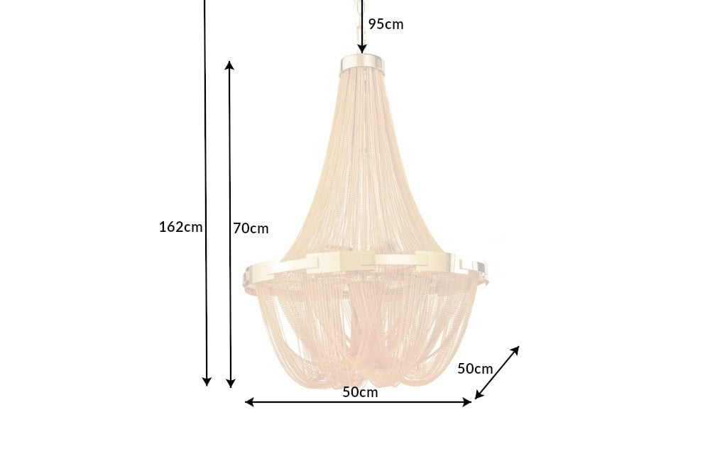Lustre extravagant ROYAL XL 70cm lampe suspendue dorée - 42002