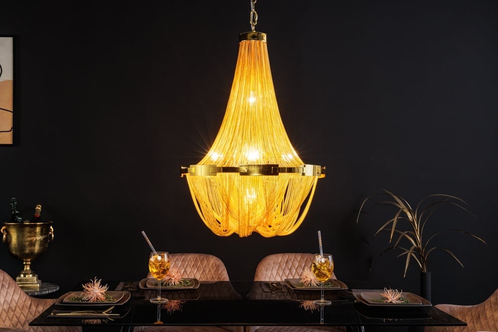 Lustre extravagant ROYAL XL 70cm lampe suspendue dorée - 42002