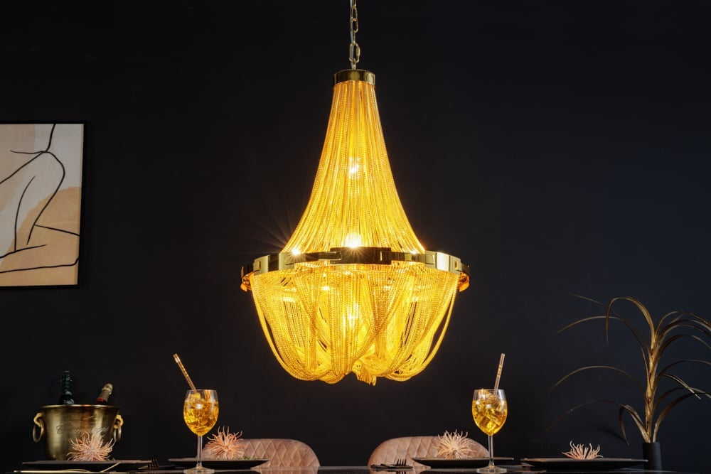 Lustre extravagant ROYAL XL 70cm lampe suspendue dorée - 42002