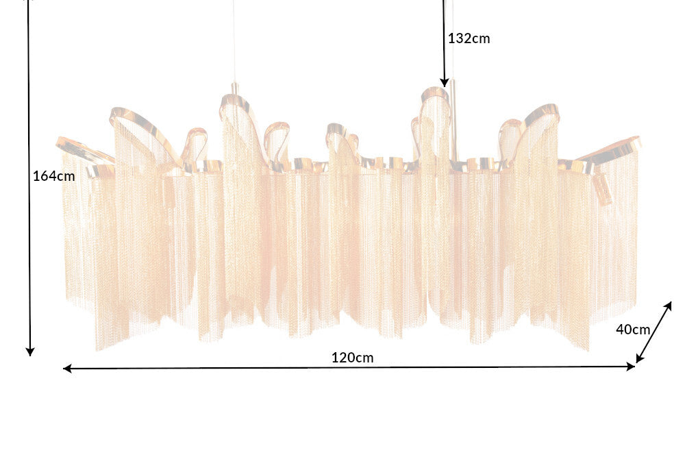 Lampe à suspension extravagante ROYAL Lampe à suspension dorée 120cm - 42003