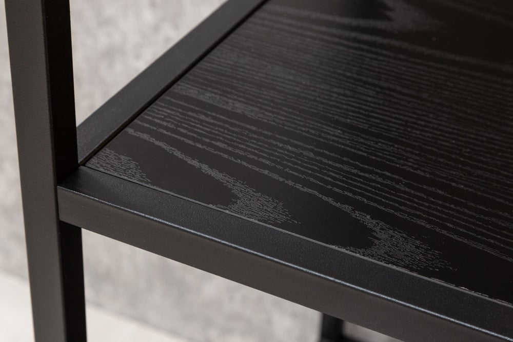 bibliothèque industrielle SLIM LINE 185cm frêne noir six étagères - 42021