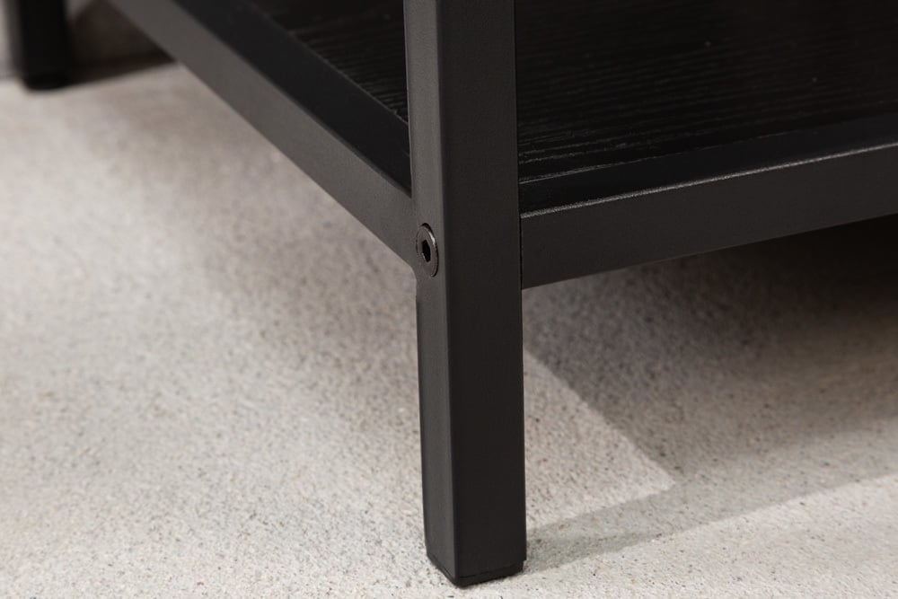 bibliothèque industrielle SLIM LINE 185cm frêne noir six étagères - 42021