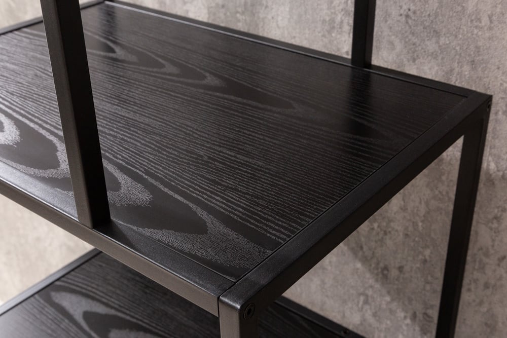 bibliothèque industrielle SLIM LINE 185cm frêne noir six étagères - 42021