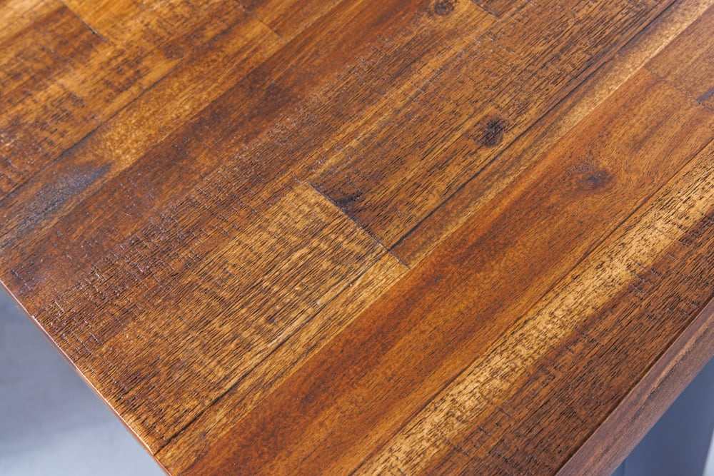 banc tronc d'arbre industriel GENESIS 180cm structure métal bois d'acacia massif live edge - 42056