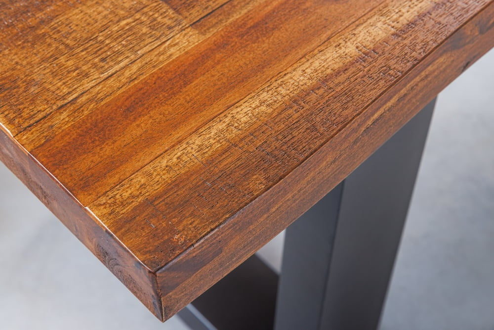 banc tronc d'arbre industriel GENESIS 180cm structure métal bois d'acacia massif live edge - 42056