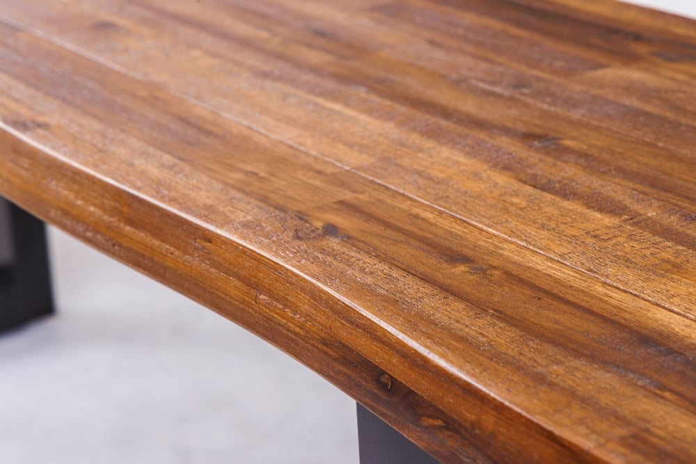 banc tronc d'arbre industriel GENESIS 180cm structure métal bois d'acacia massif live edge - 42056