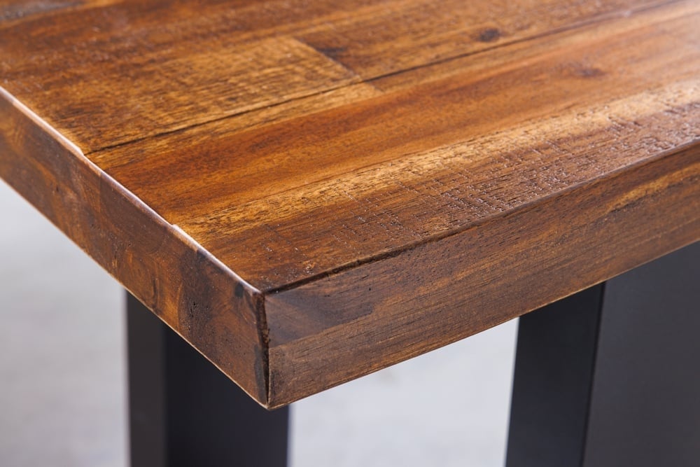 banc tronc d'arbre industriel GENESIS 180cm structure métal bois d'acacia massif live edge - 42056