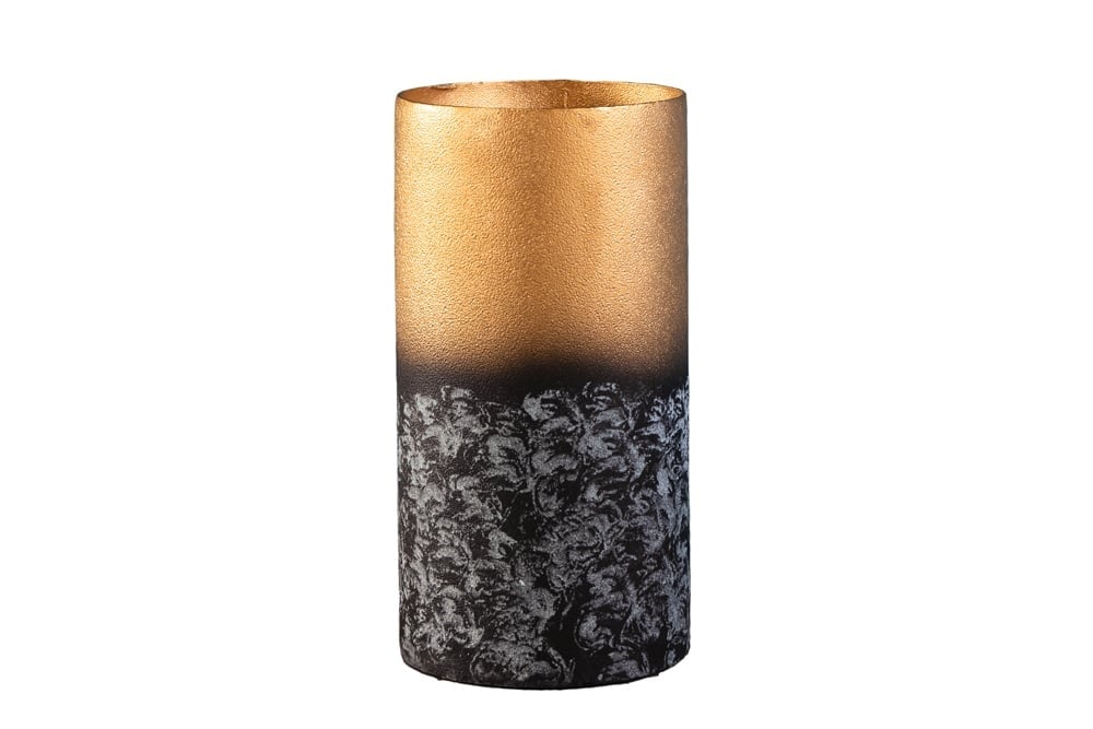 Vase décoratif ABSTRAIT 30cm métal doré patiné fait main - 42241