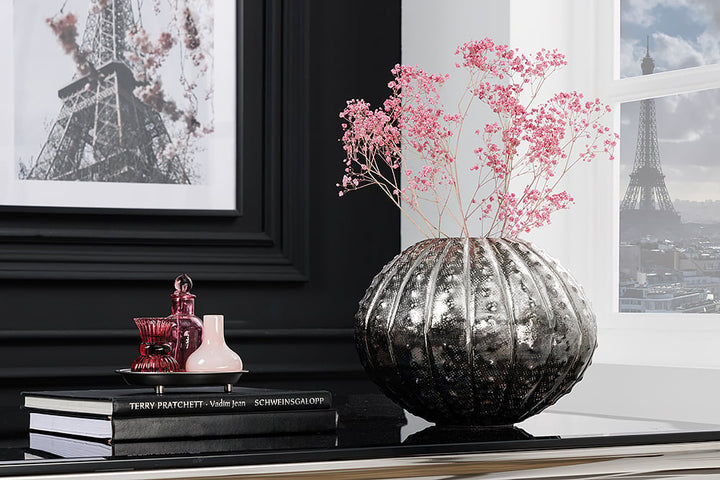 Vase décoratif design ABSTRAIT 30cm argent martelé fait main - 42248