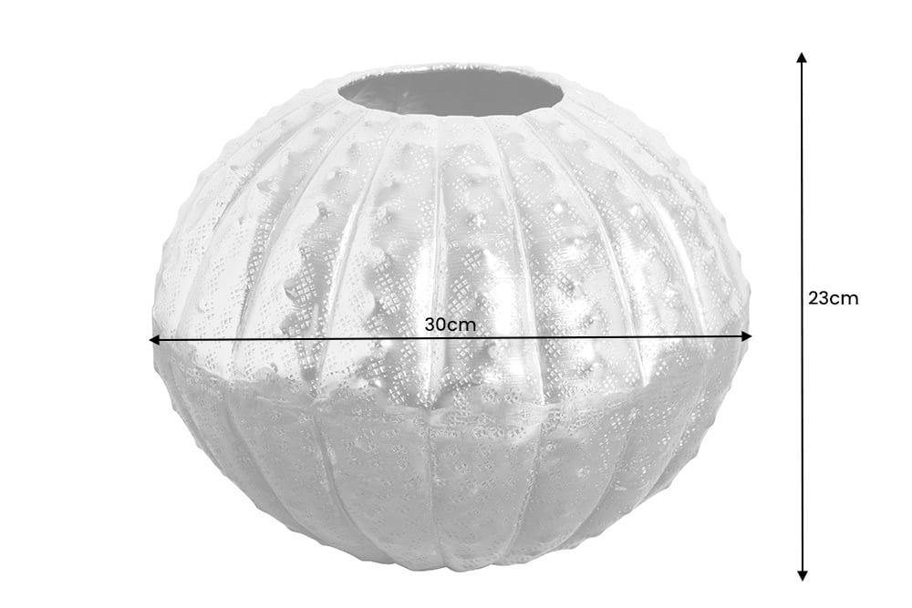 Vase décoratif design ABSTRAIT 30cm argent martelé fait main - 42248