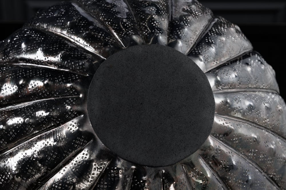 Vase décoratif design ABSTRAIT 30cm argent martelé fait main - 42248