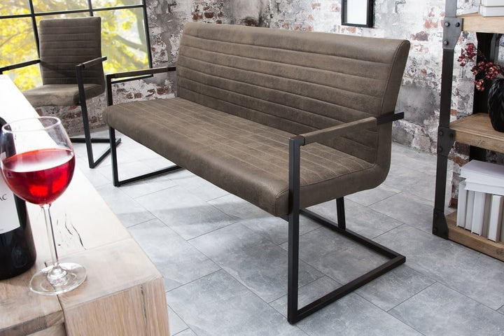 canapé luge industriel LOFT 160cm taupe avec accoudoir - 42275