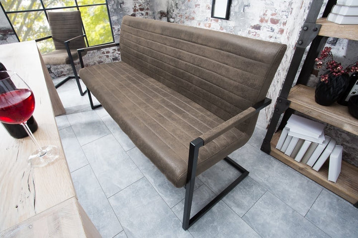 canapé luge industriel LOFT 160cm taupe avec accoudoir - 42275