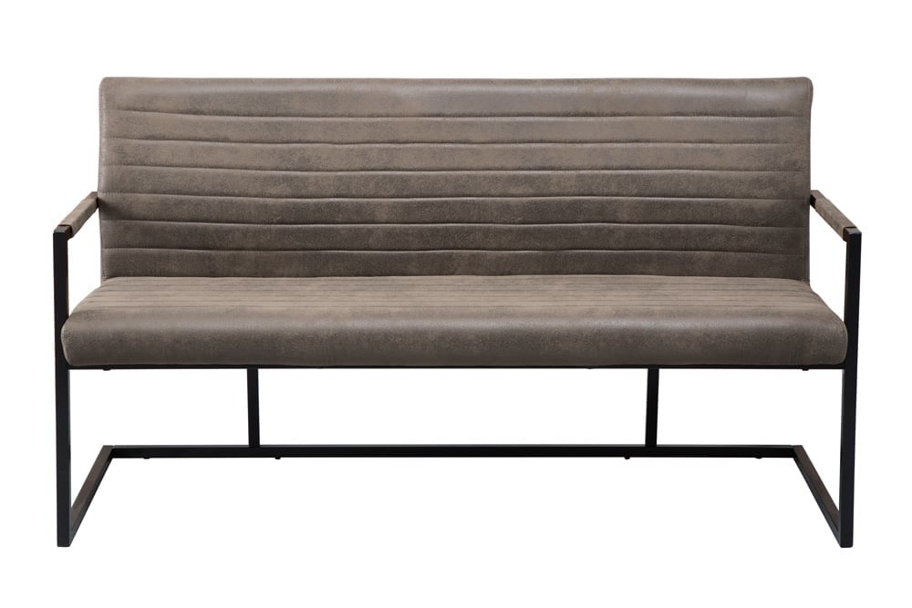 canapé luge industriel LOFT 160cm taupe avec accoudoir - 42275