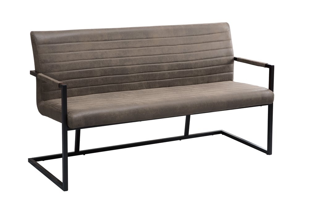 canapé luge industriel LOFT 160cm taupe avec accoudoir - 42275