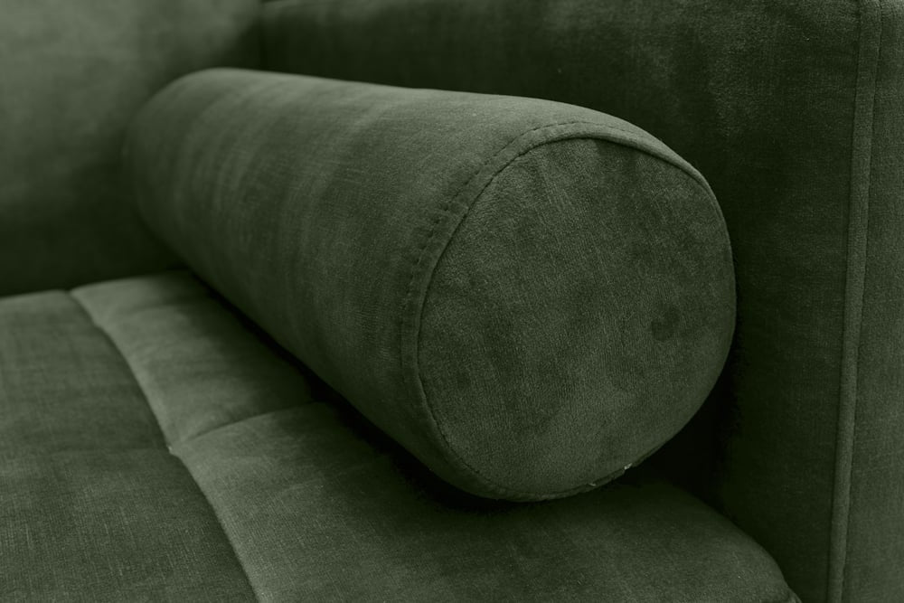 Canapé-lit moderne COUTURE 196cm vert microvelours Canapé-lit 3 places fonction avec coussin - 42493