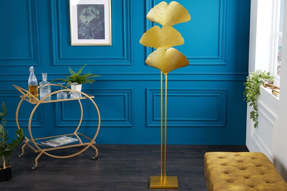 Lampadaire design GINKGO 160cm métal doré - 42690