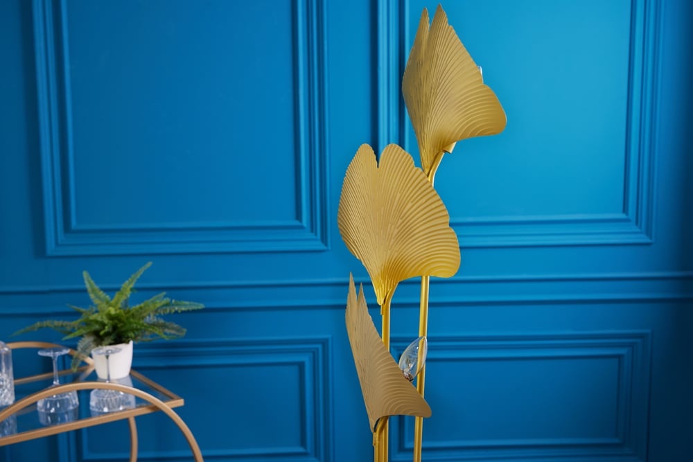 Lampadaire design GINKGO 160cm métal doré - 42690