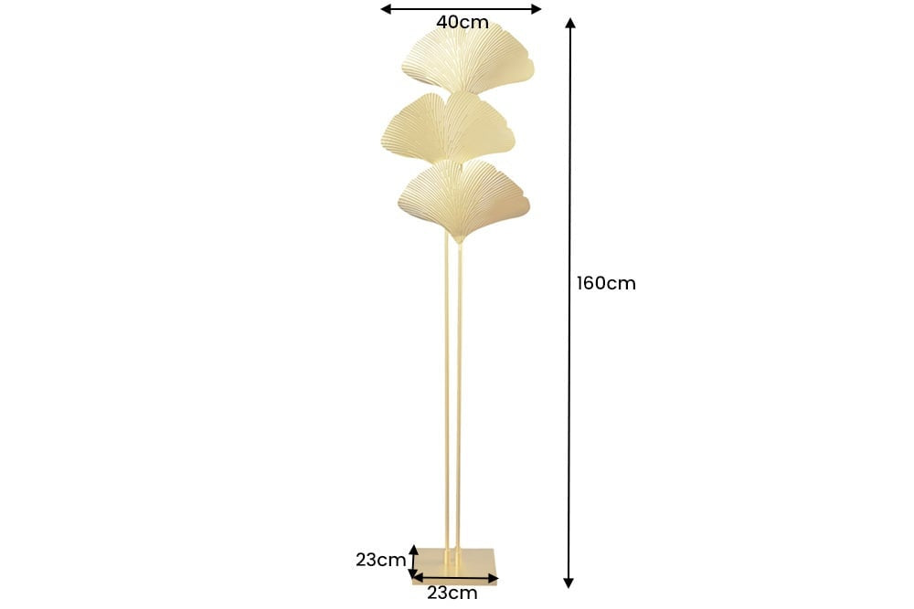 Lampadaire design GINKGO 160cm métal doré - 42690