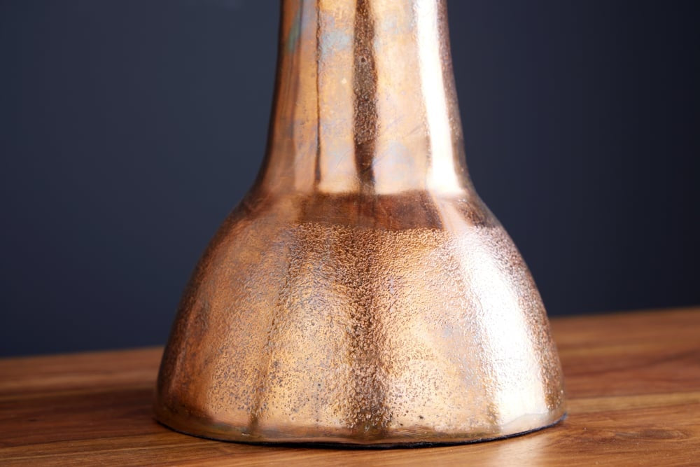 Vase fait main FACE 50cm aspect cuivre antique aluminium abstrait - 42722