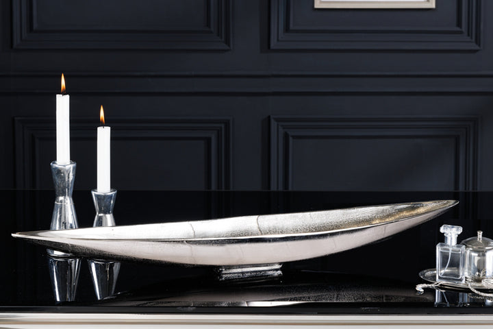 Bol décoratif fait main SILVER LEAF 80cm aluminium argenté - 42723