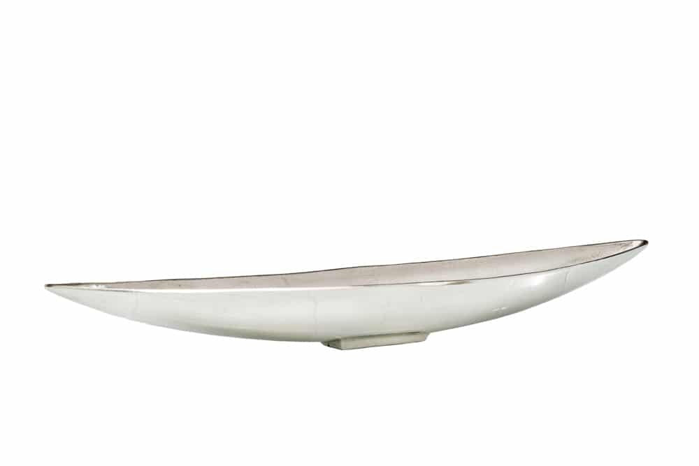 Bol décoratif fait main SILVER LEAF 80cm aluminium argenté - 42723