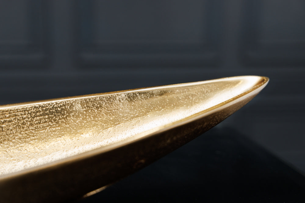 Bol décoratif fait main GOLD LEAF 80cm aluminium doré antique - 42724