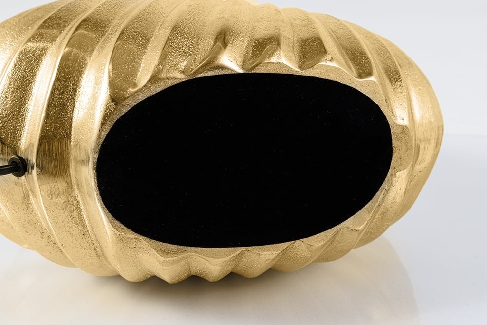 Lampe de table design SHELL 60cm métal noir doré abat-jour tissu maritime - 42737