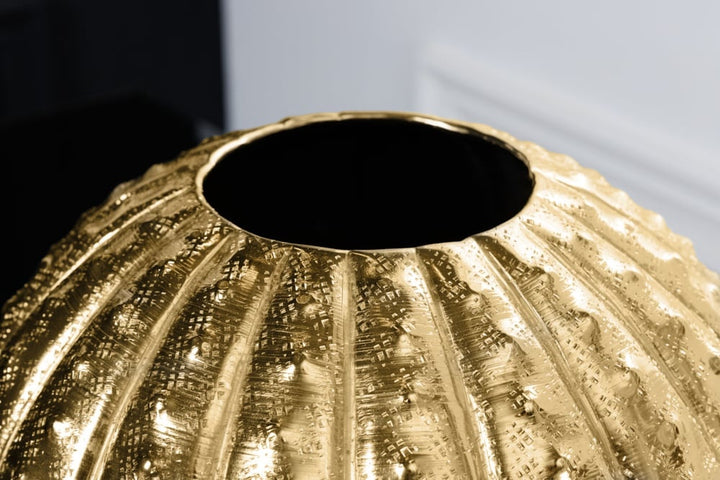 Vase décoratif design ABSTRAIT 30cm doré martelé fait main - 42738