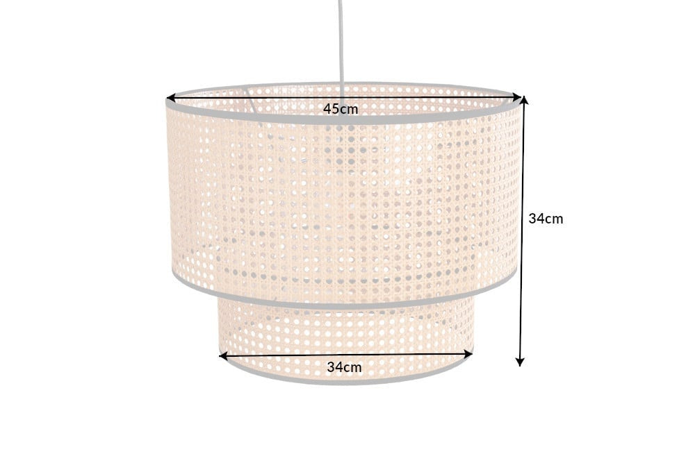Lampe à suspension bohème VIENNA 45cm lampe tissée viennoise noir naturel - 42808