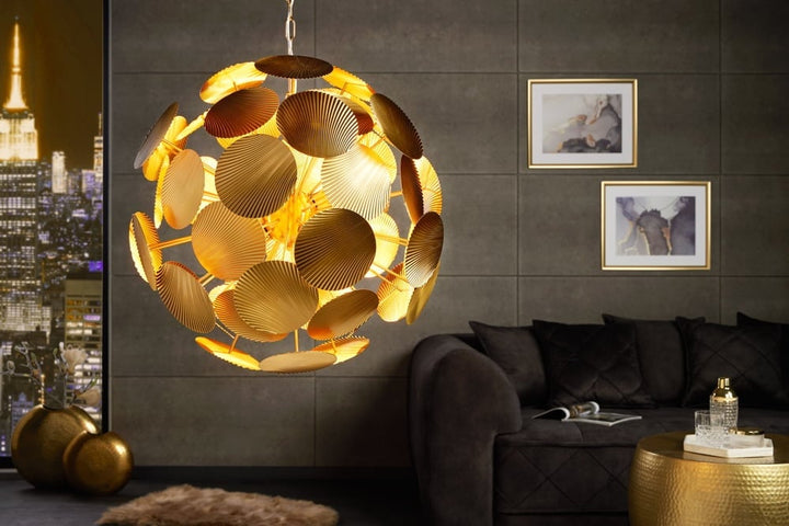 Lampe à suspension design moderne INFINITY HOME Lampe à suspension dorée 65 cm - 42809