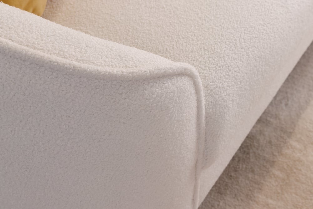 Canapé lounge design 3 places DIVA 205cm blanc Boucle 3 places pieds métal doré - 42817