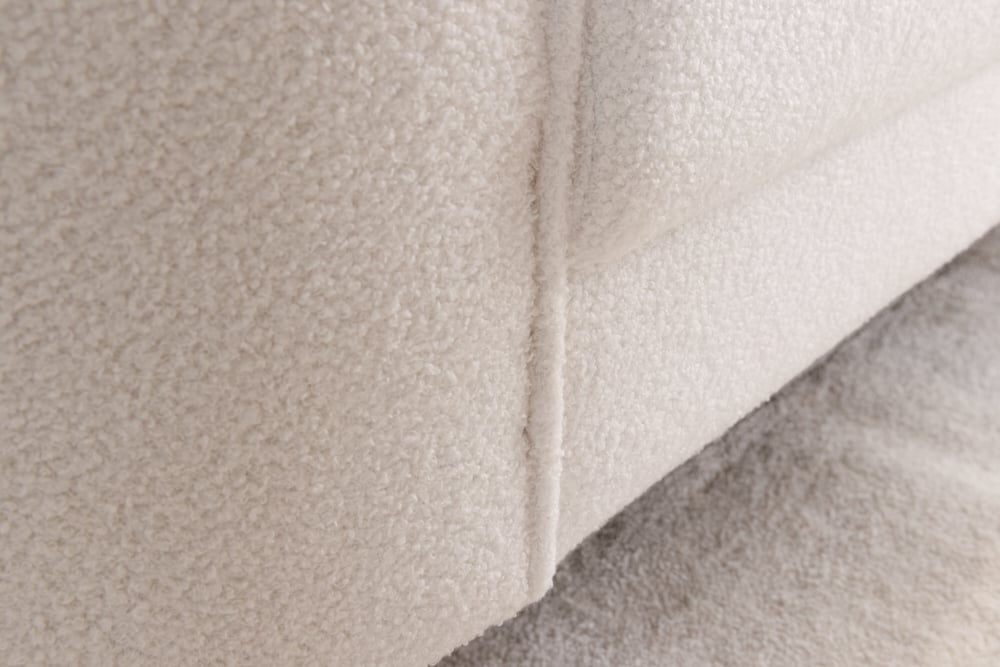 Canapé lounge design 3 places DIVA 205cm blanc Boucle 3 places pieds métal doré - 42817