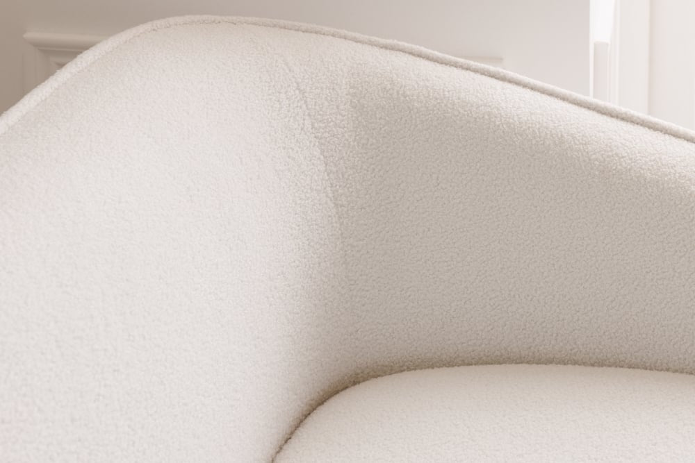 Canapé lounge design 3 places DIVA 205cm blanc Boucle 3 places pieds métal doré - 42817