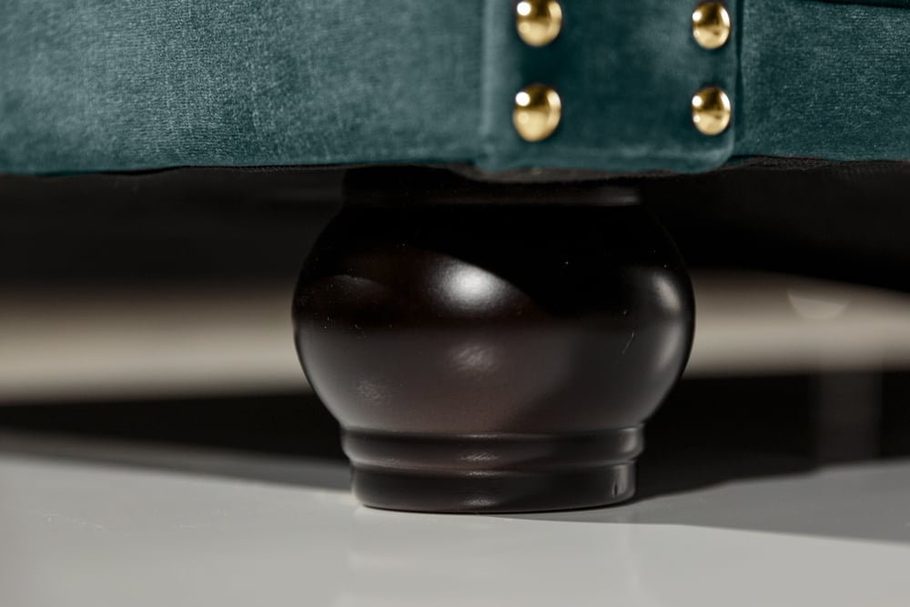 Canapé 3 places Chesterfield 205 cm velours pétrole rivets dorés canapé lounge avec âme à ressorts - 43091