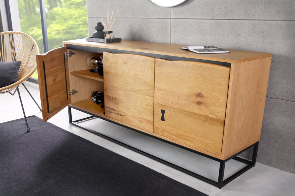Buffet design MAMMUT ARTWORK 150cm aspect chêne naturel - 43123