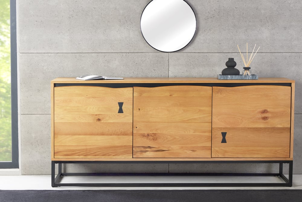 Buffet design MAMMUT ARTWORK 150cm aspect chêne naturel - 43123