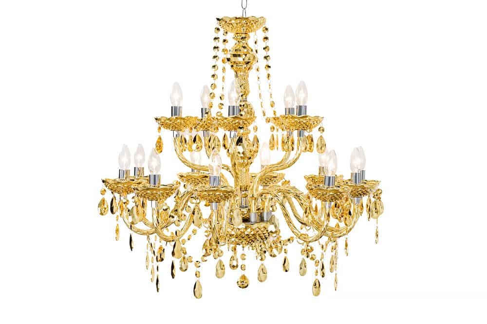 Lustre design CRYSTAL XL 80cm doré lustre 15 bras lampe cristal - 43168