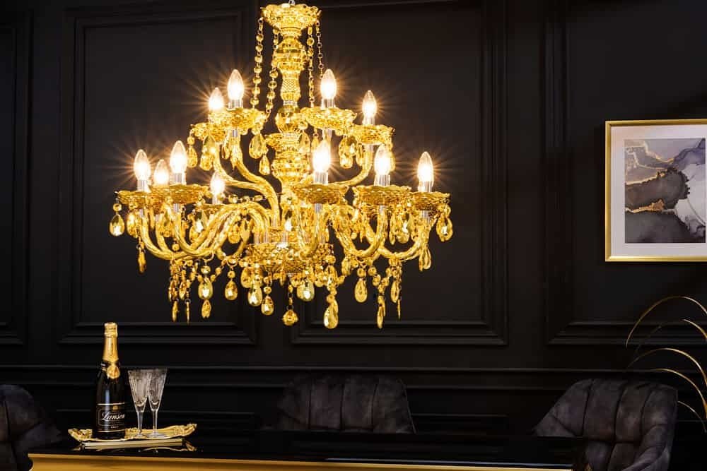 Lustre design CRYSTAL XL 80cm doré lustre 15 bras lampe cristal - 43168